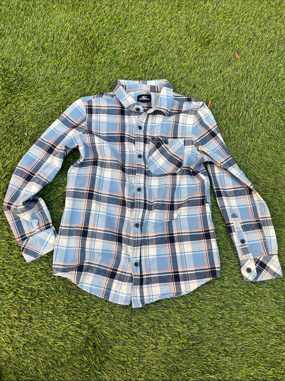 Boy’s O’Neill Light Blue Plaid Casual Button-Down Shirt